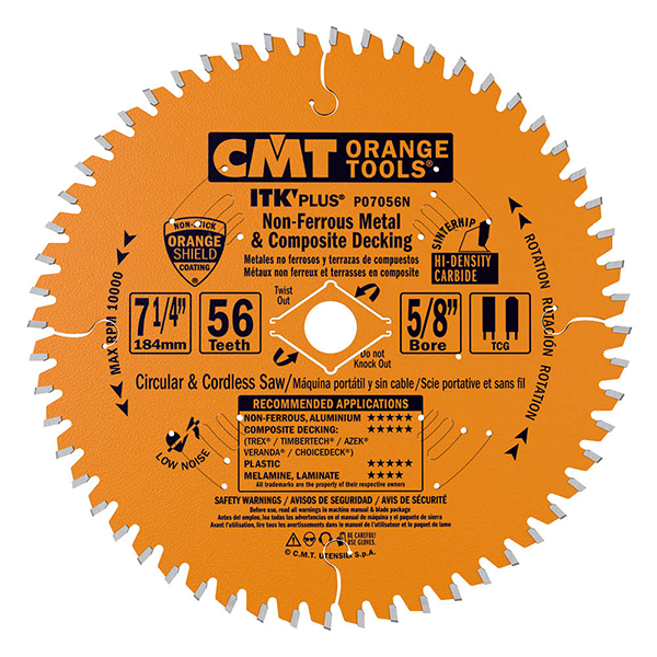 ITK Plus non-ferrous metal and Composite Decking  saw blades